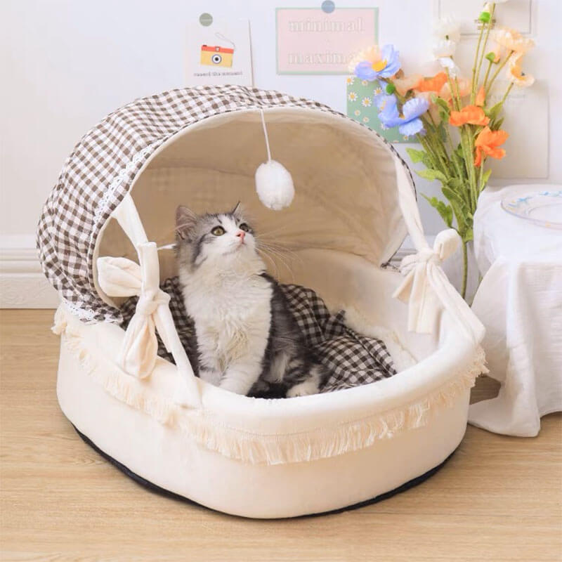 Adorable Cradle Semi-enclosed Cat Bed