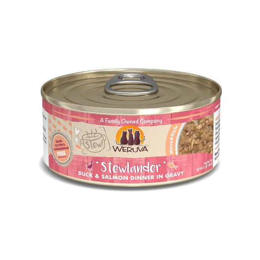 Weruva Cat Stewlander Duck and Salmon Dinner in Gravy 5.5oz (Case Of 8)
